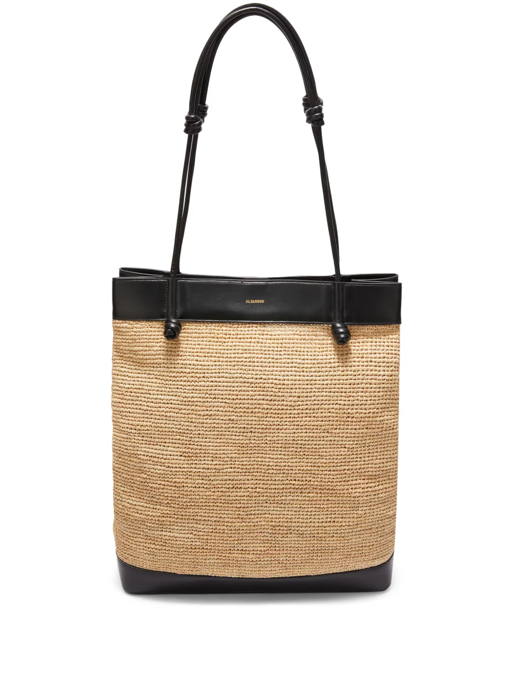 Jil Sander Two-tone Interwoven Tote In Neutrals