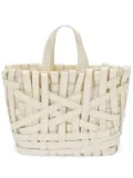 Jil Sander woven basket tote bag - White