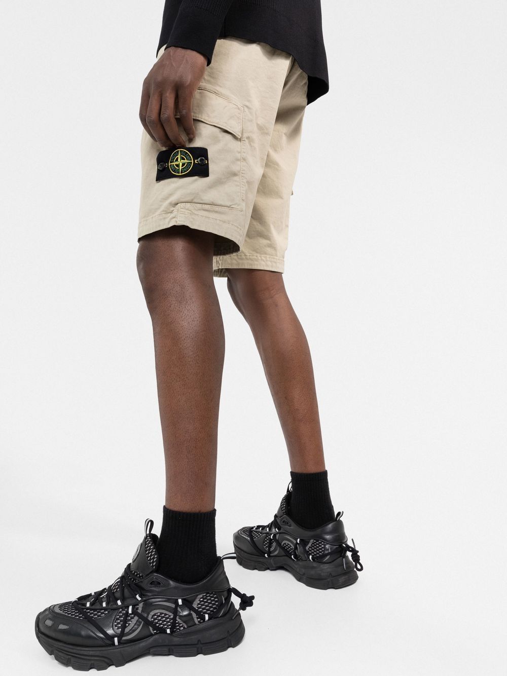 stone island cotton cargo shorts