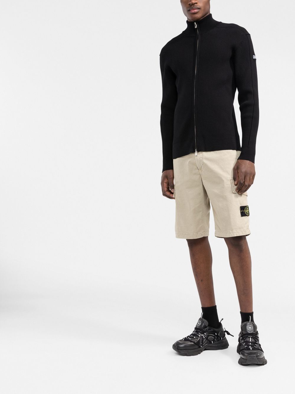 stone island cotton cargo shorts