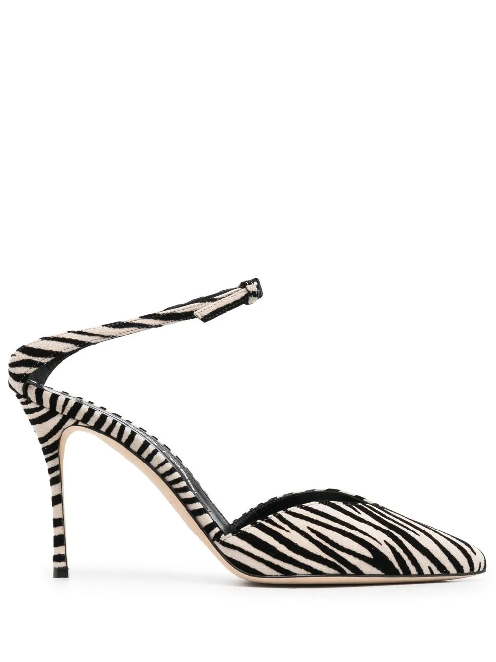 

Sergio Rossi Godiva 110mm zebra-print mules - Neutrals