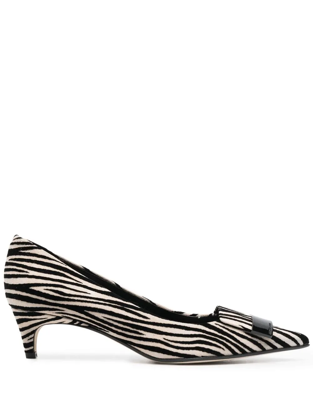 

Sergio Rossi 50mm zebra-print pumps - Neutrals