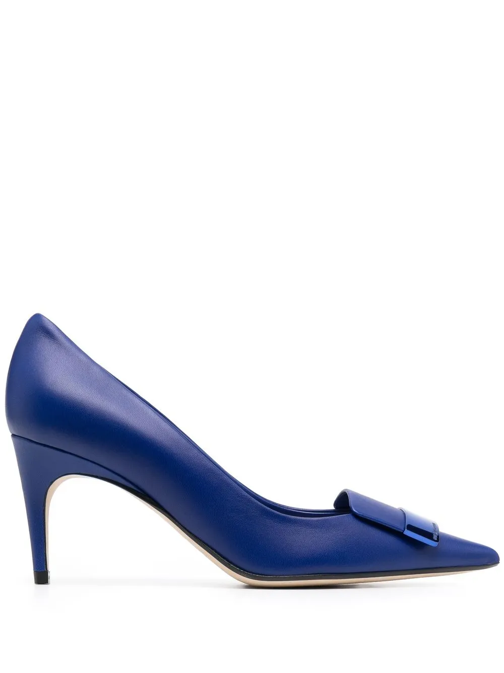 

Sergio Rossi 85mm buckle-detail pointed pumps - Blue