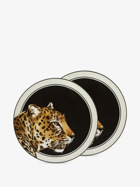 Dolce & Gabbana leopard-print bread plates (set of two)