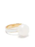 BEATRIZ PALACIOS White Moon pearl ring - Gold