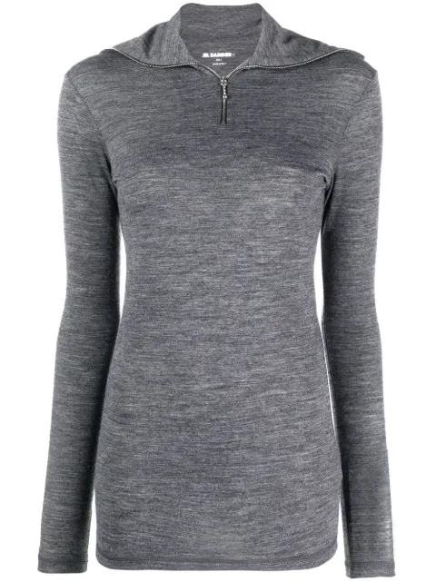 Jil Sander top con logo estampado y cuello vuelto