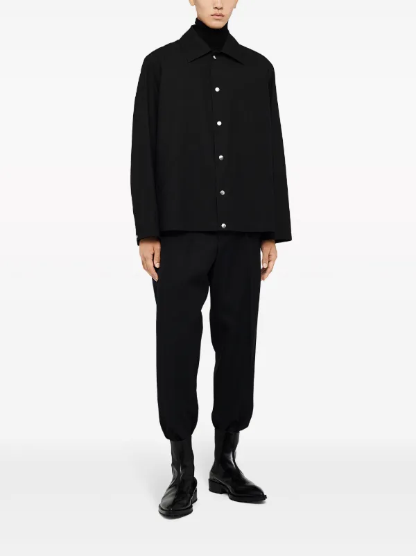 Jil Sander ロゴプリント シャツジャケット | ブラック Jil Sander ロゴプリント シャツジャケット | ブラック