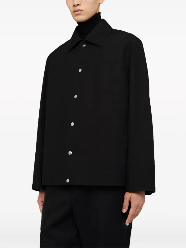 Jil Sander ロゴプリント シャツジャケット | ブラック