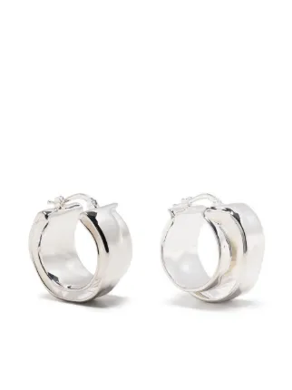 Jil Sander ダブルフープ ピアス | シルバートーン | FARFETCH JP