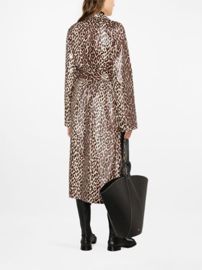 leopard print belted coat