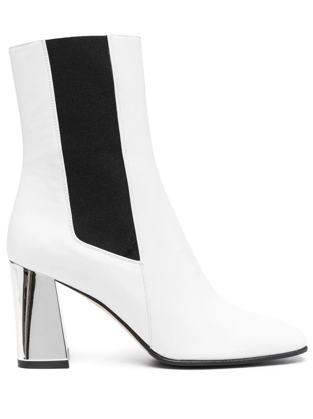 

Sergio Rossi 75mm metallic-heel Chelsea boots - White