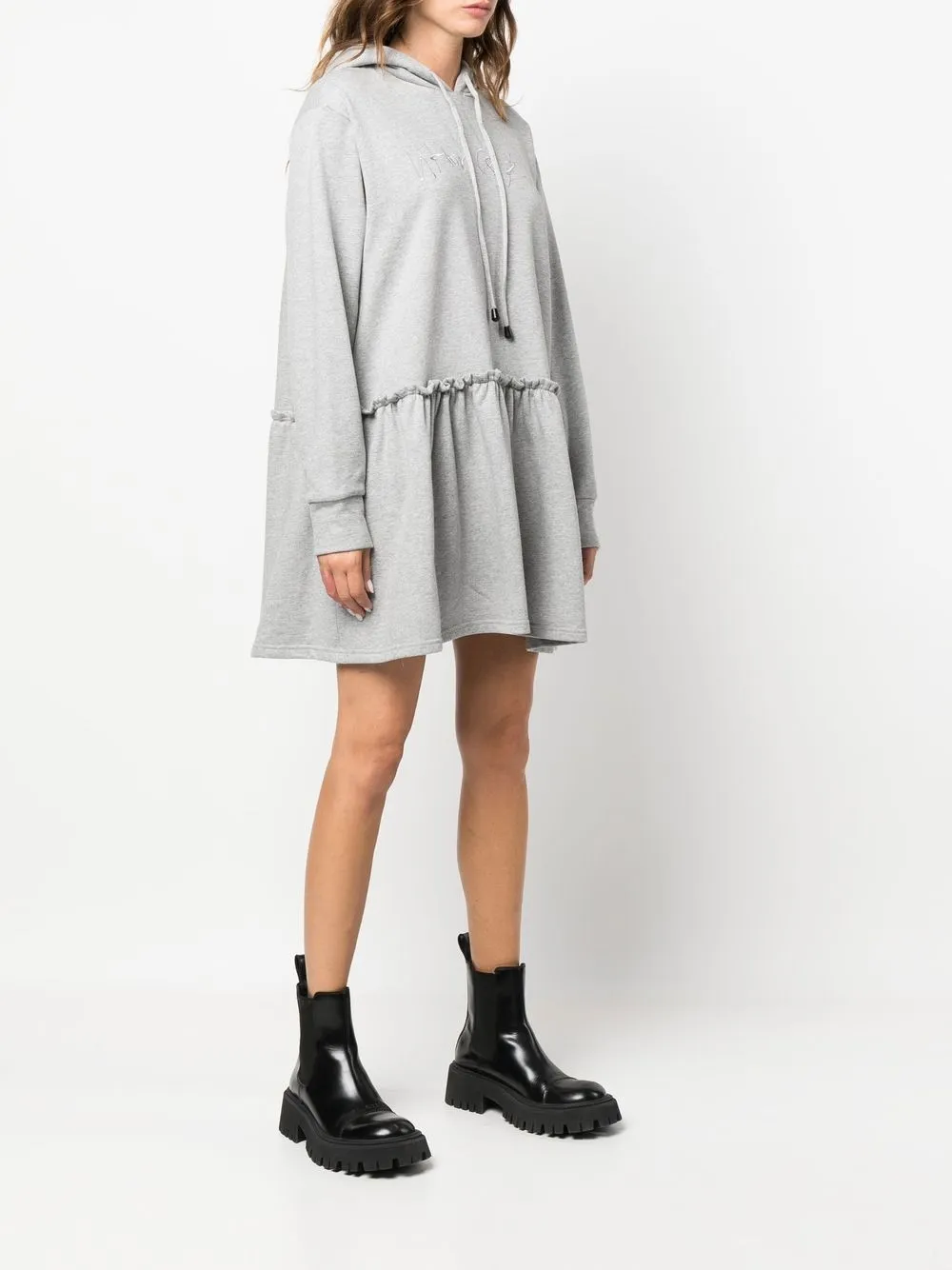  Viktor & Rolf Robe-sweat à Logo Brodé - Gris 