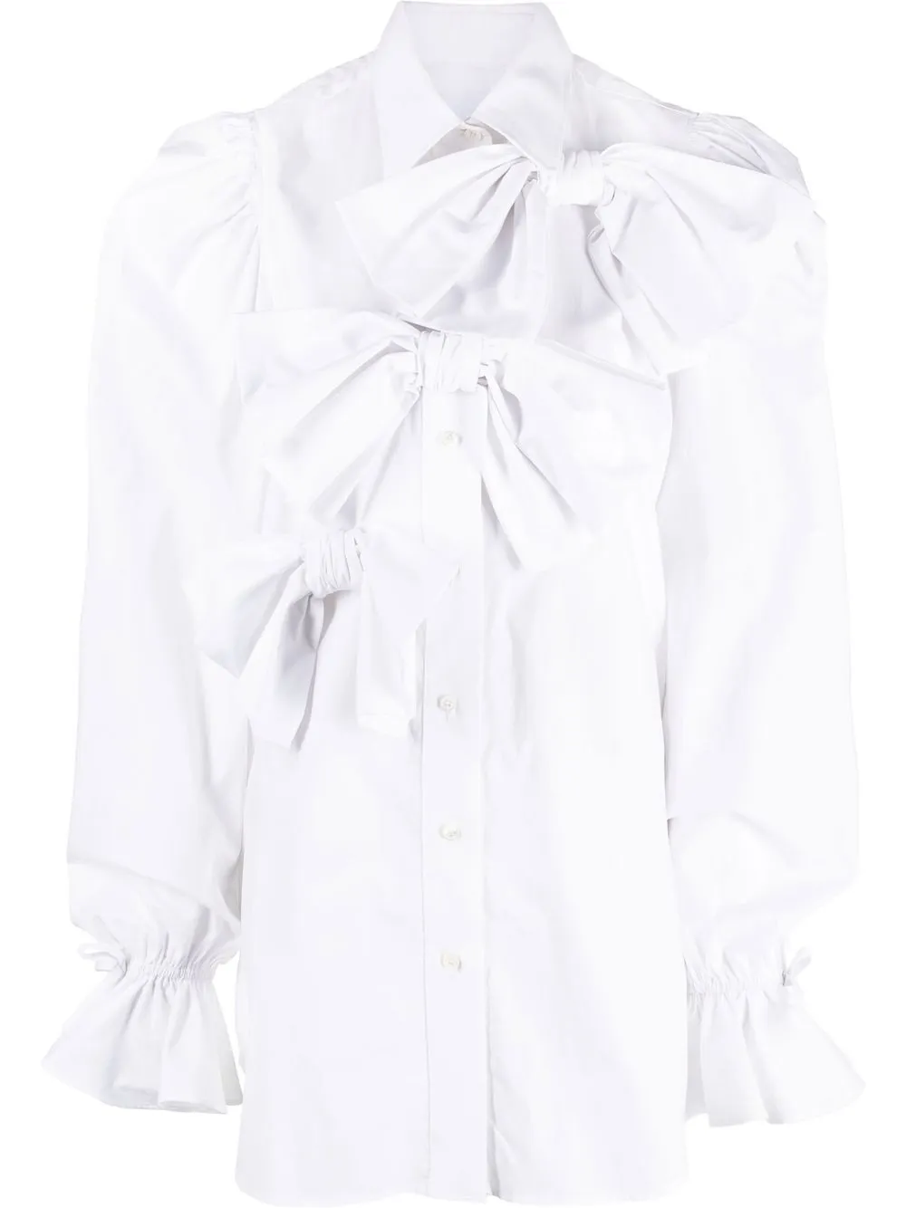 

Viktor & Rolf vestido camisero con detalle de moño - Blanco