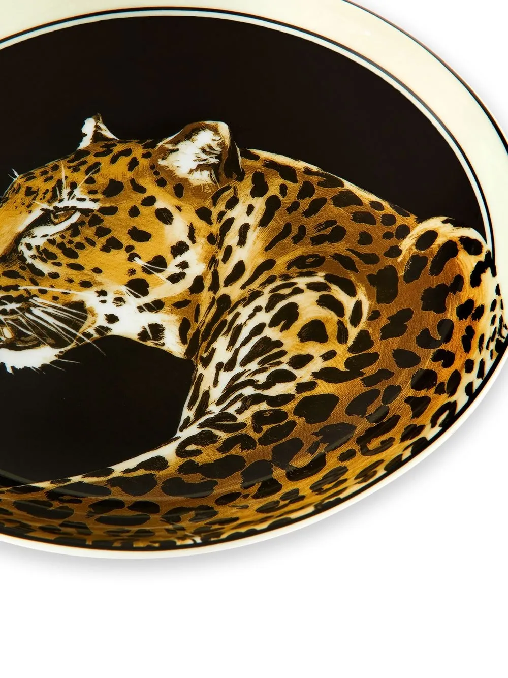 Shop Dolce & Gabbana Leopard-print Porcelain Soup Plates (set Of 2) In White