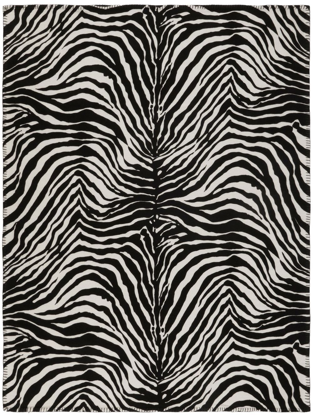 Shop Dolce & Gabbana Zebra-print Rectangular Blanket In Black