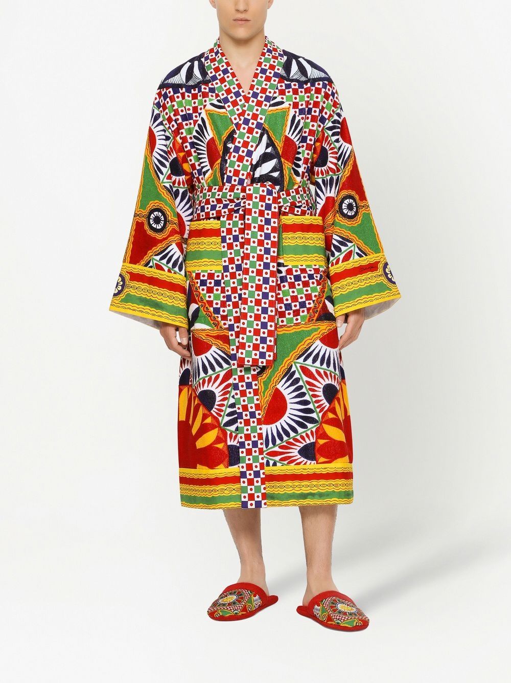 Image 2 of Dolce & Gabbana graphic-print long sleeve bathrobe