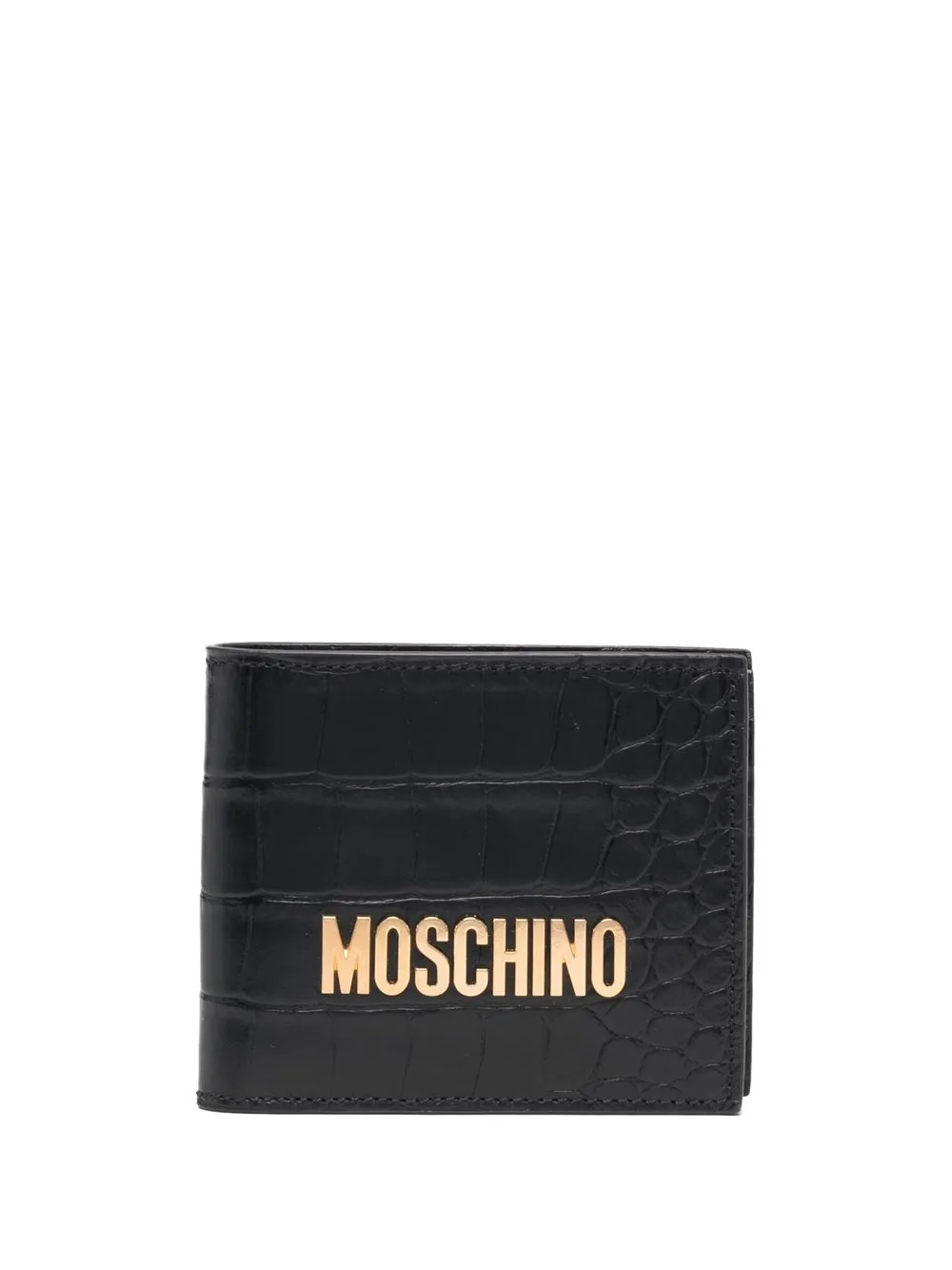 

Moschino crocodile-effect logo cardholder - Black