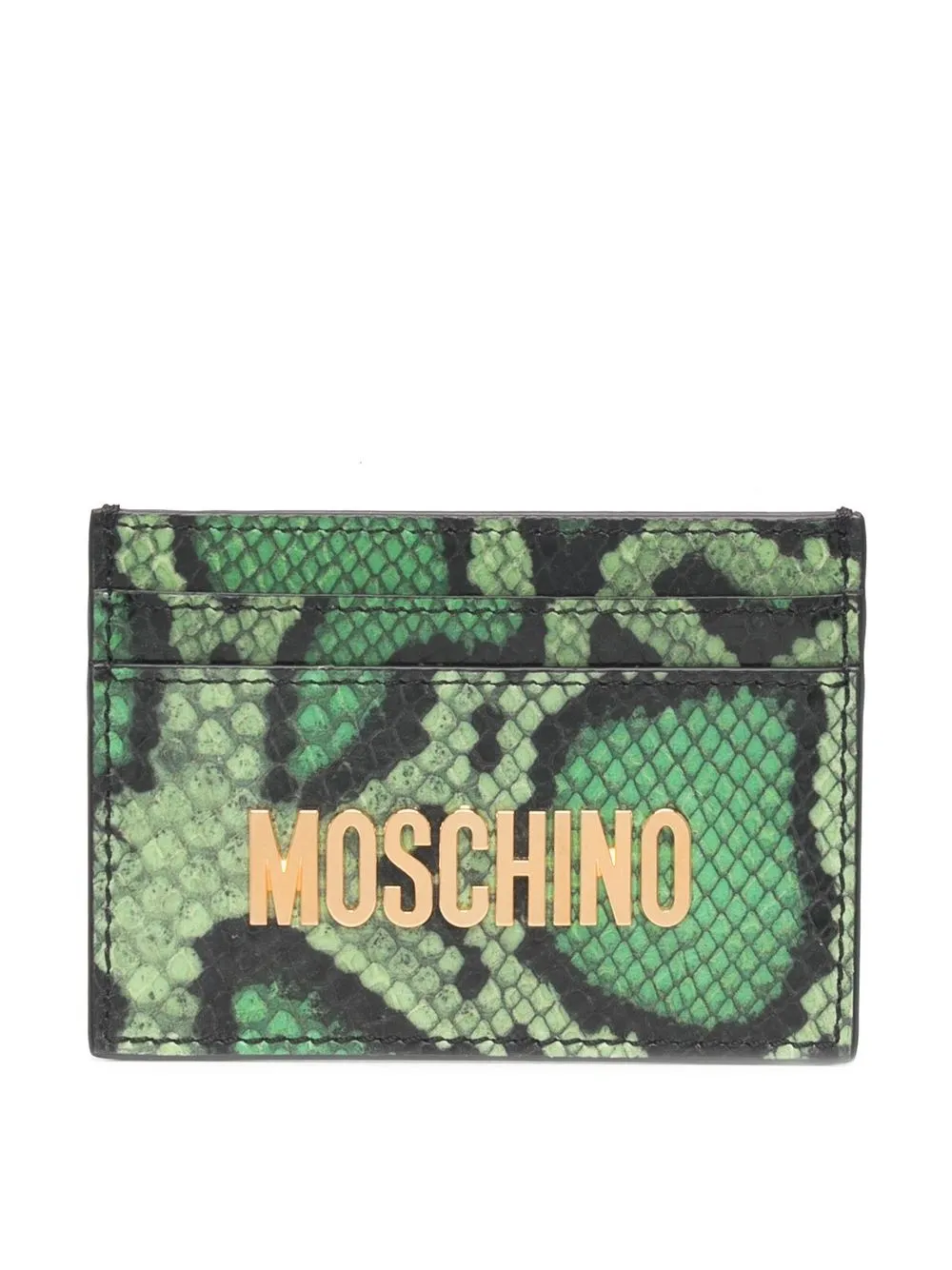 

Moschino tarjetero con efecto de piel de serpiente - Verde