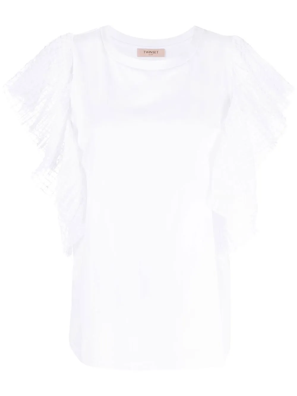 

TWINSET playera de manga con volantes - Blanco