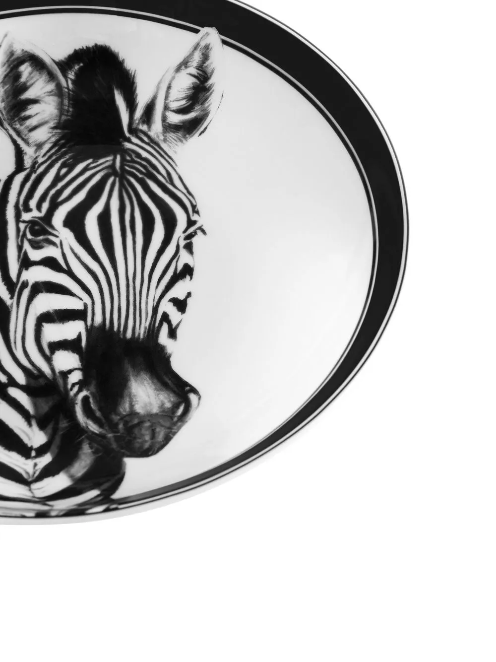 Shop Dolce & Gabbana Zebra-print Porcelain Soup Plates (set Of 2) In White