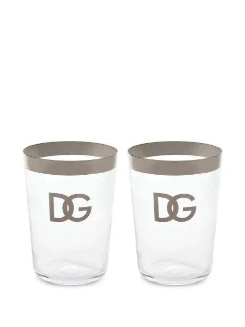 Dolce & Gabbana Set di 2 bicchieri con stampa
