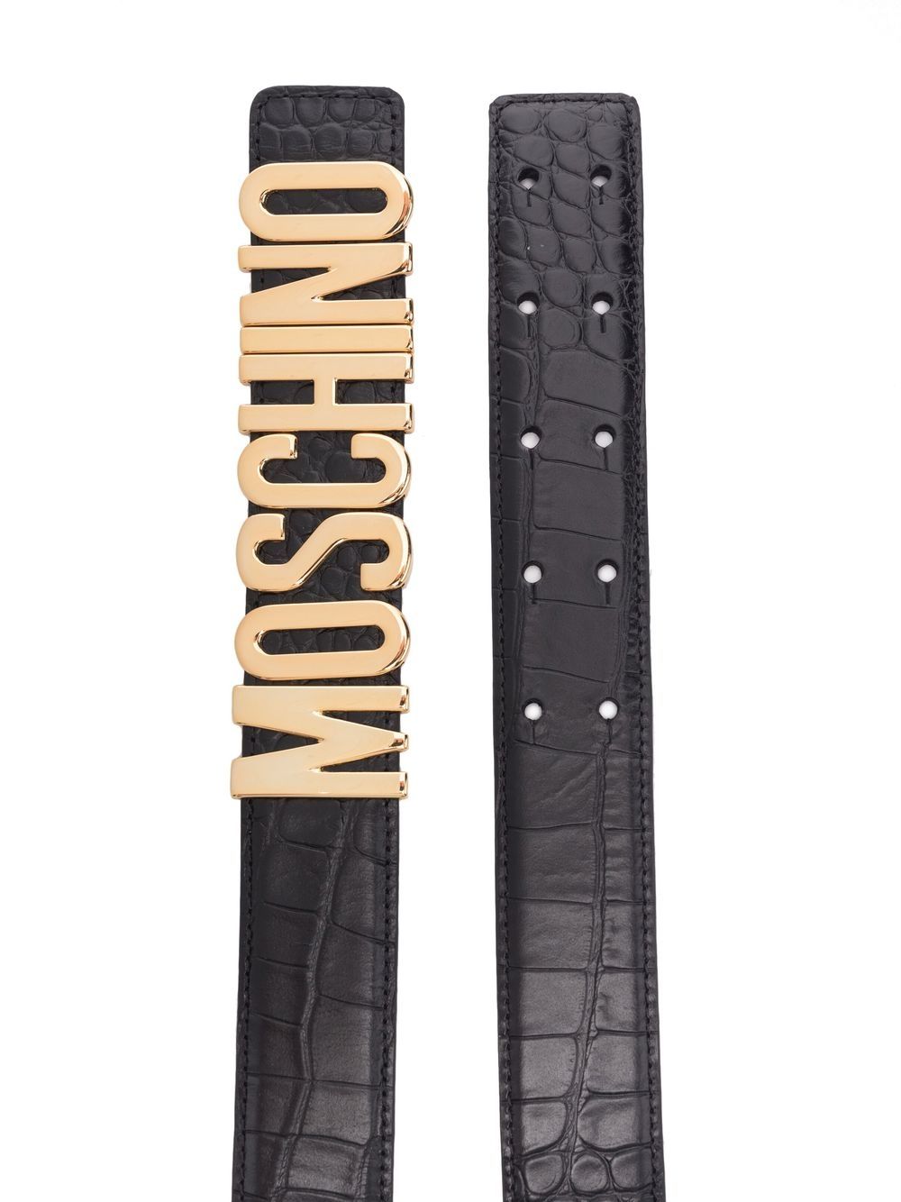 Moschino crocodile-effect Leather Belt - Farfetch