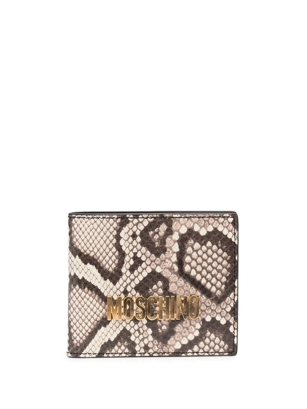 

Moschino cartera plegable con efecto de piel de serpiente - Neutro