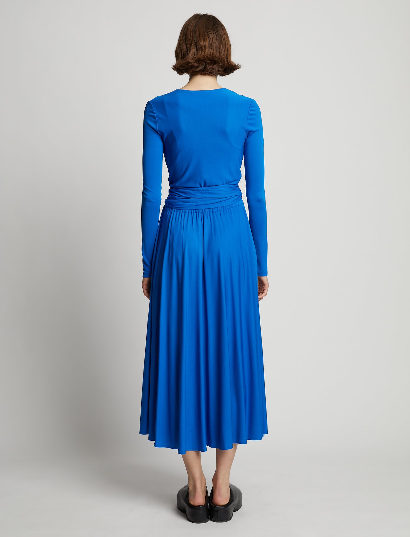 long-sleeved crepe wrap dress #2