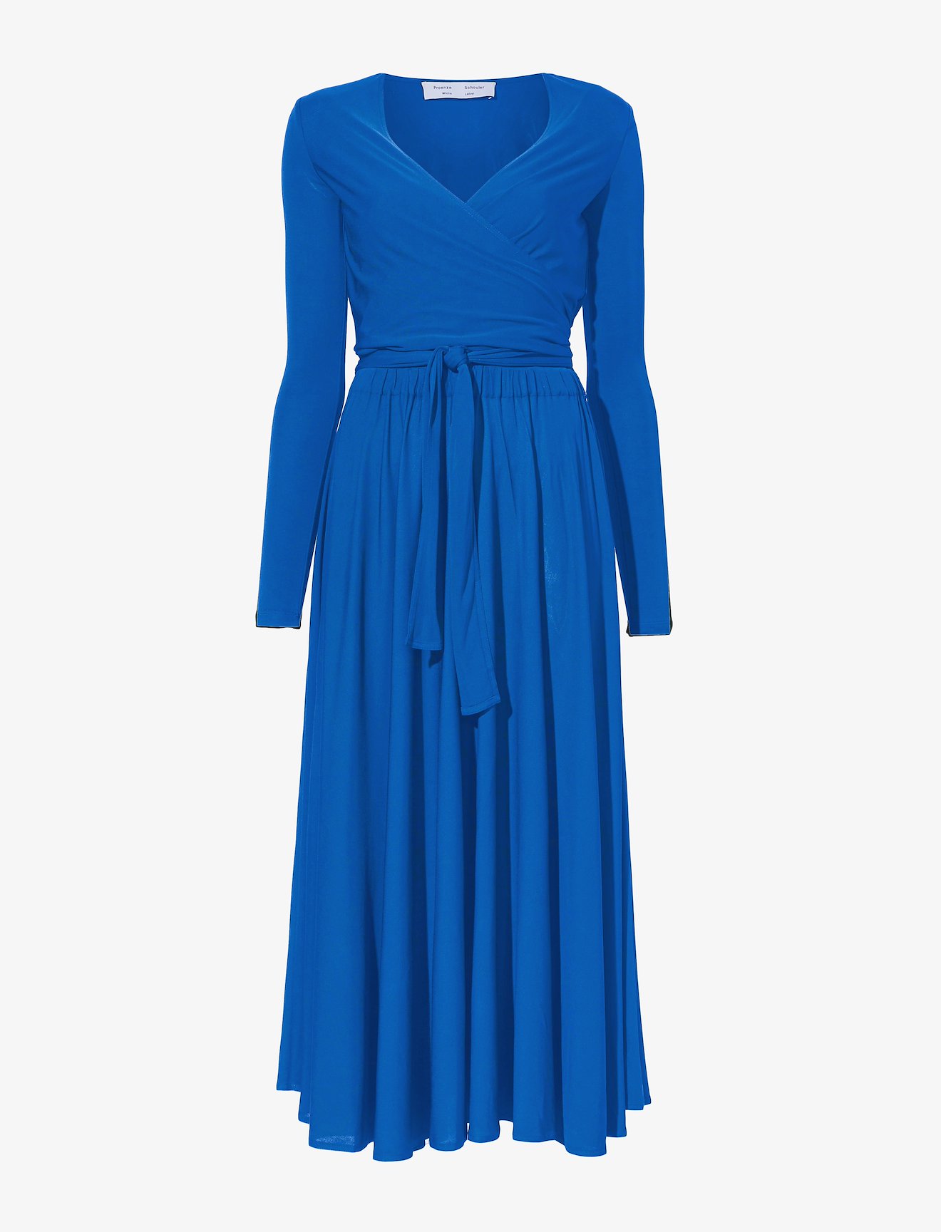 long-sleeved crepe wrap dress #4