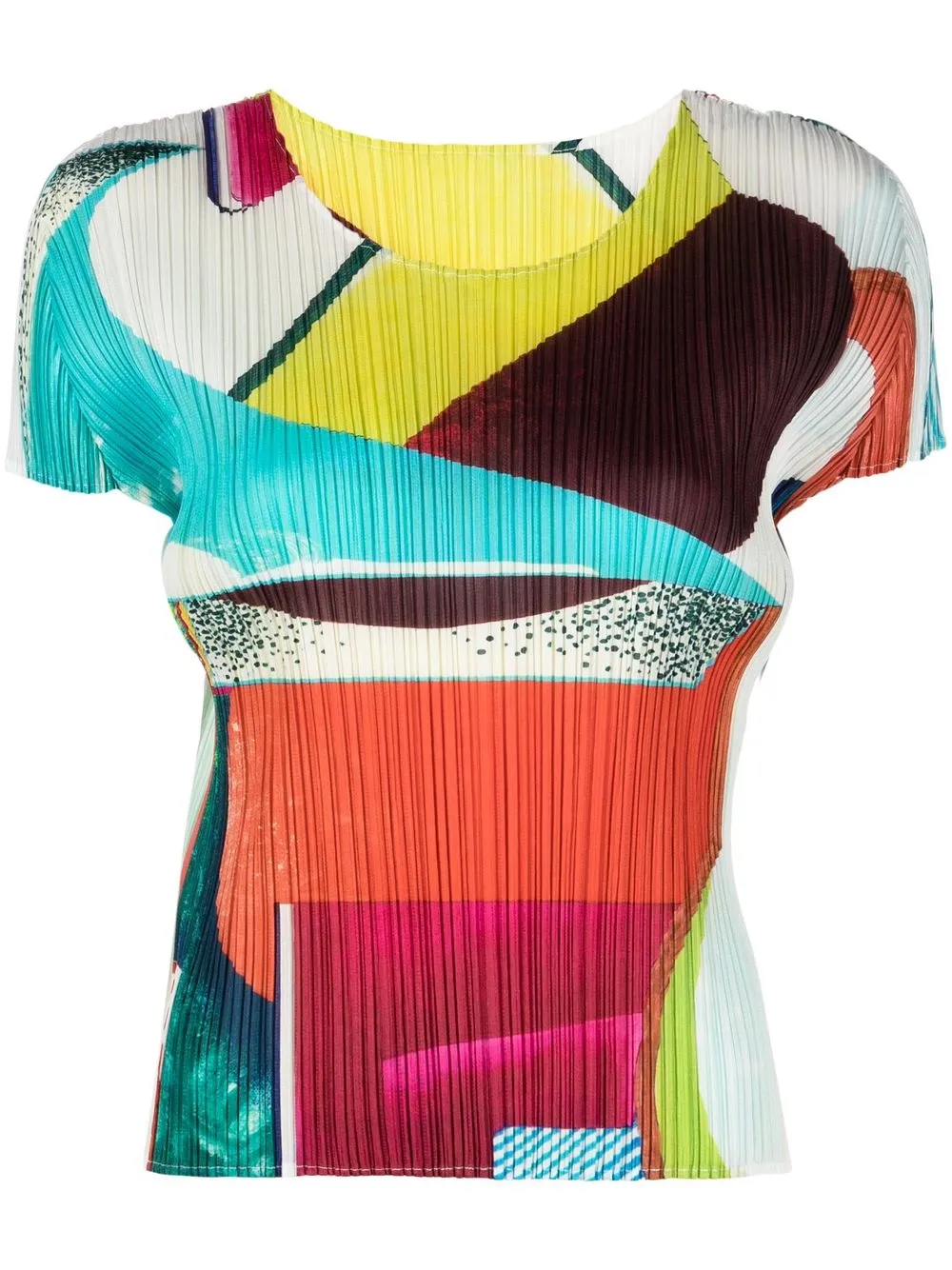 

Pleats Please Issey Miyake pleated short-sleeve top - Yellow