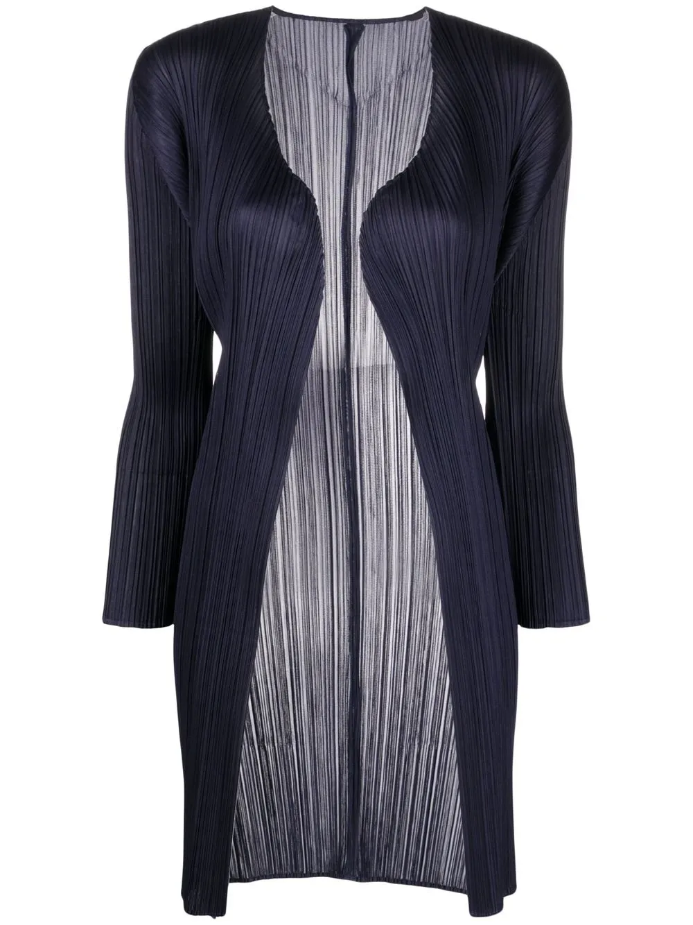

Pleats Please Issey Miyake pleated long-sleeve jacket - Blue