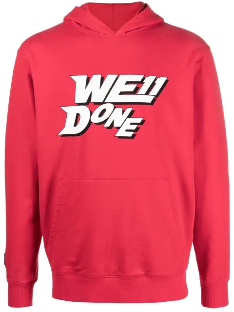 We11done logo-print cotton hoodie