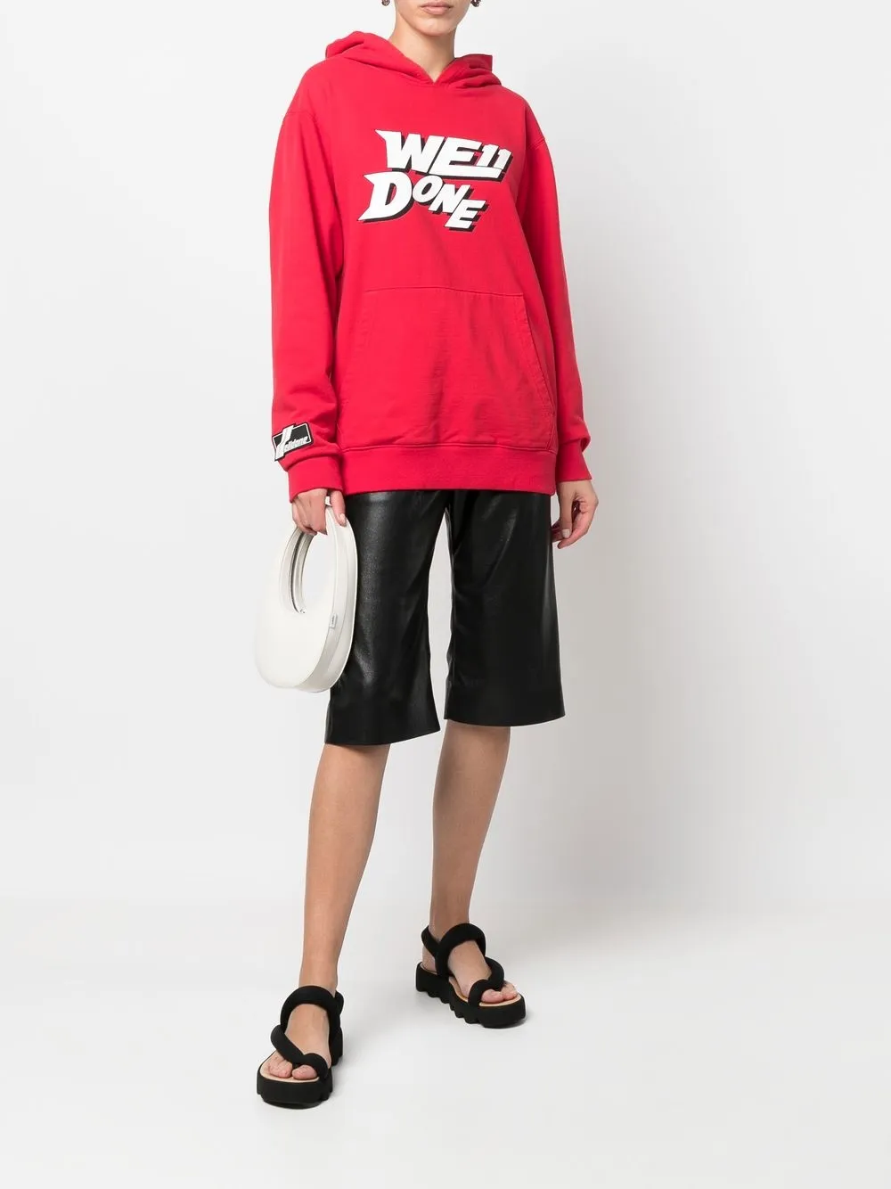  We11done Hoodie Mit Logo Print   Rot 