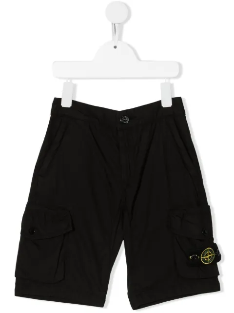 Stone Island Junior logo-patch shorts