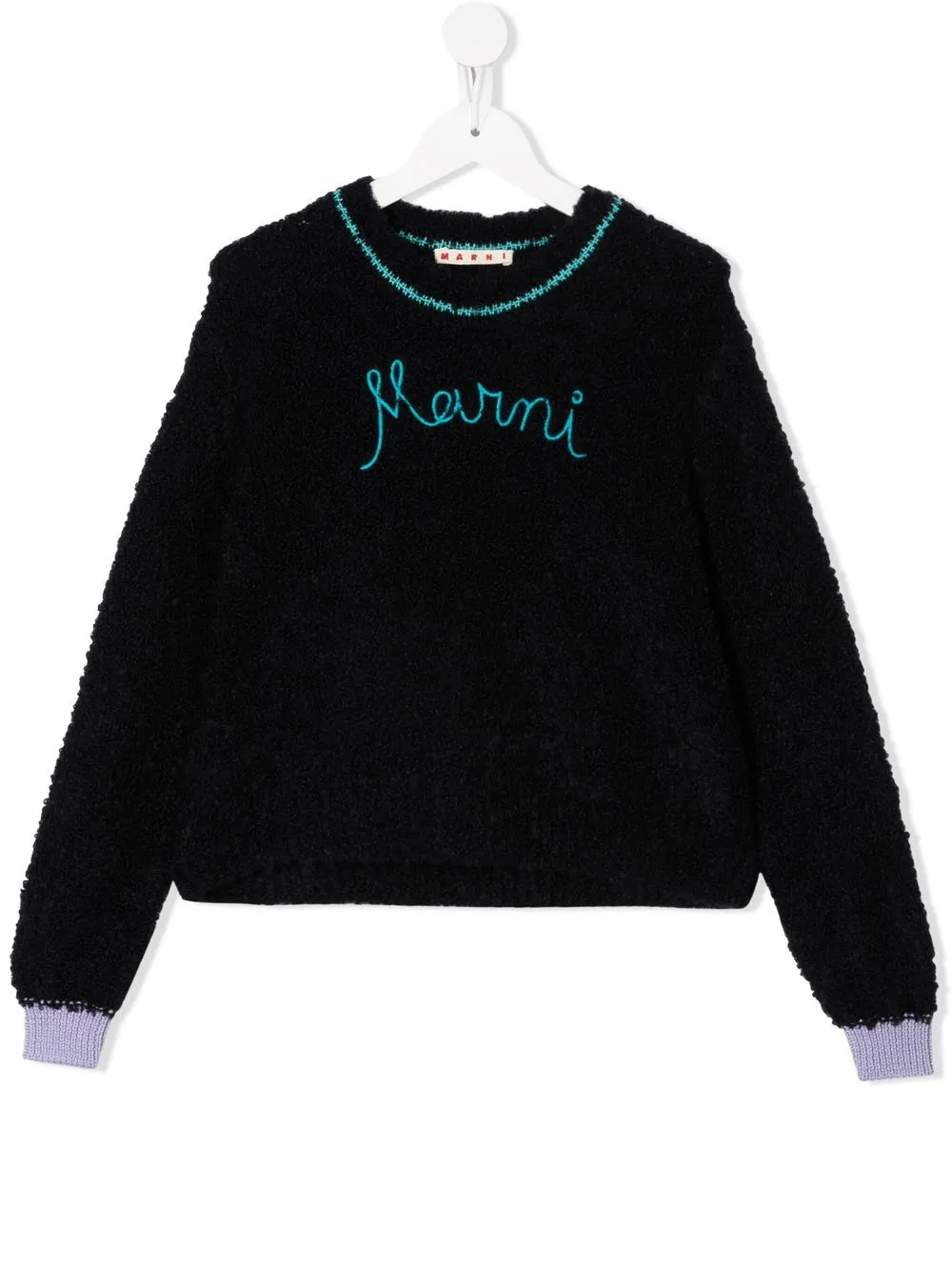 MARNI TEEN EMBROIDERED-LOGO CREW-NECK JUMPER