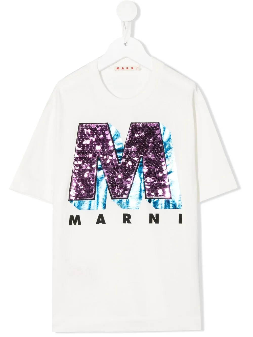 

Marni Kids sequinned logo-print T-shirt - 0M108