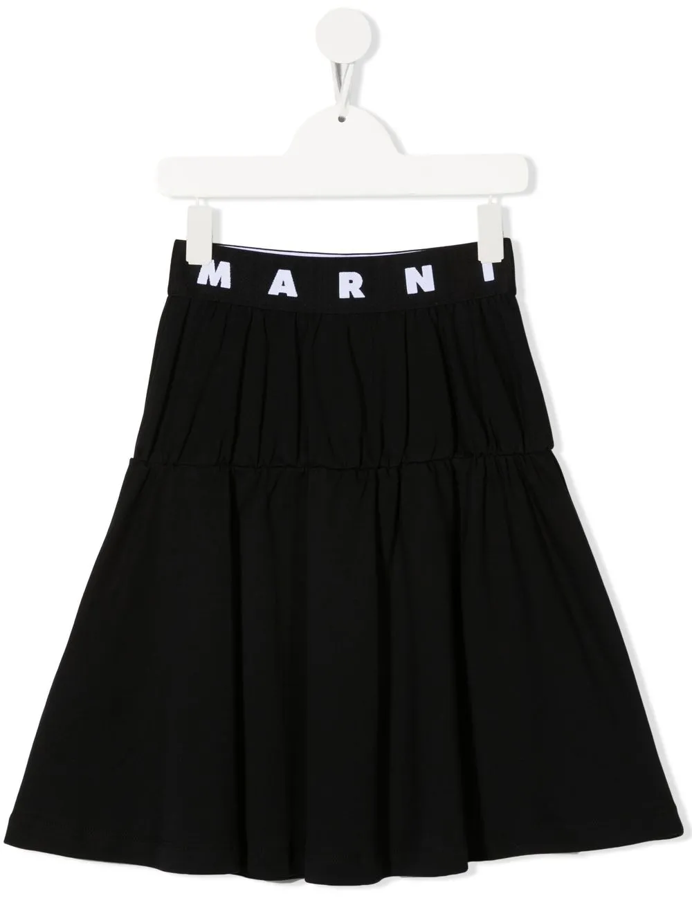 

Marni Kids falda recta con logo bordado - Negro