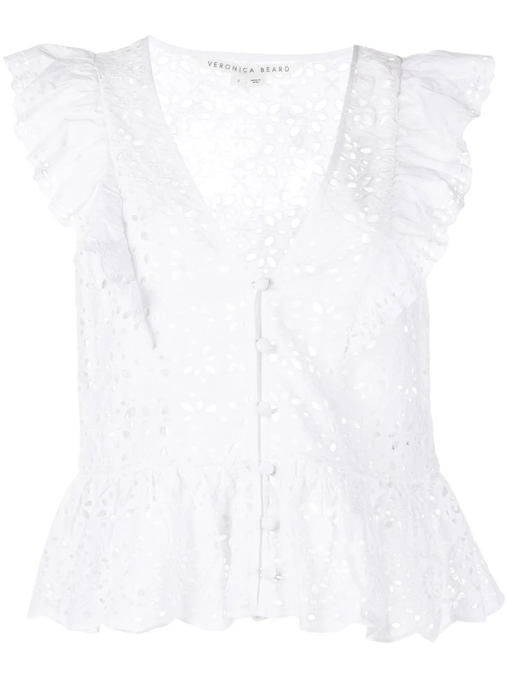 

Veronica Beard blusa con bordado floral - Blanco