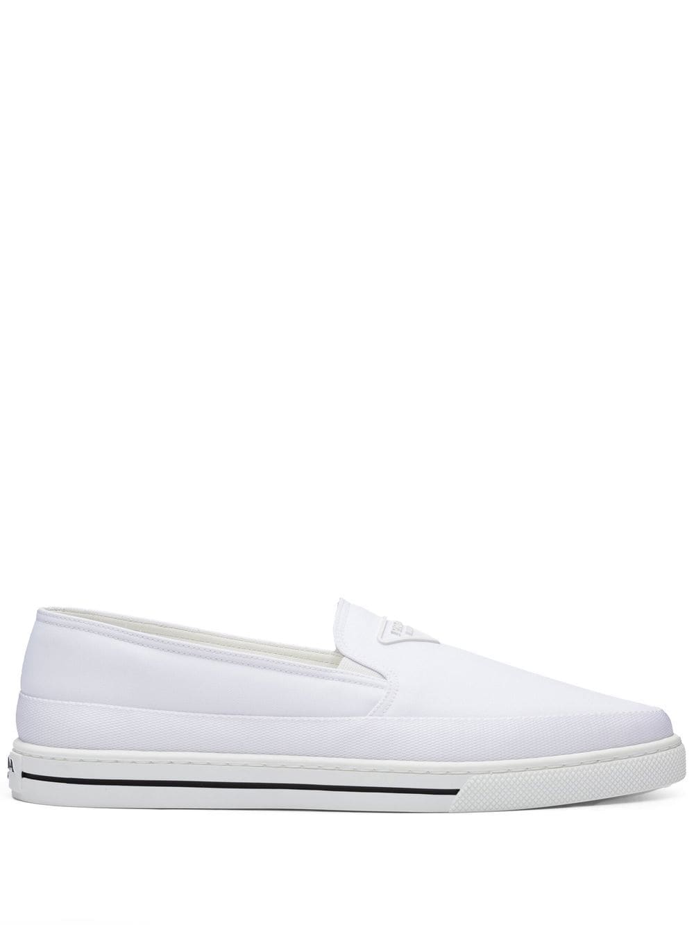 Prada Nylon Slip-on Sneakers In White