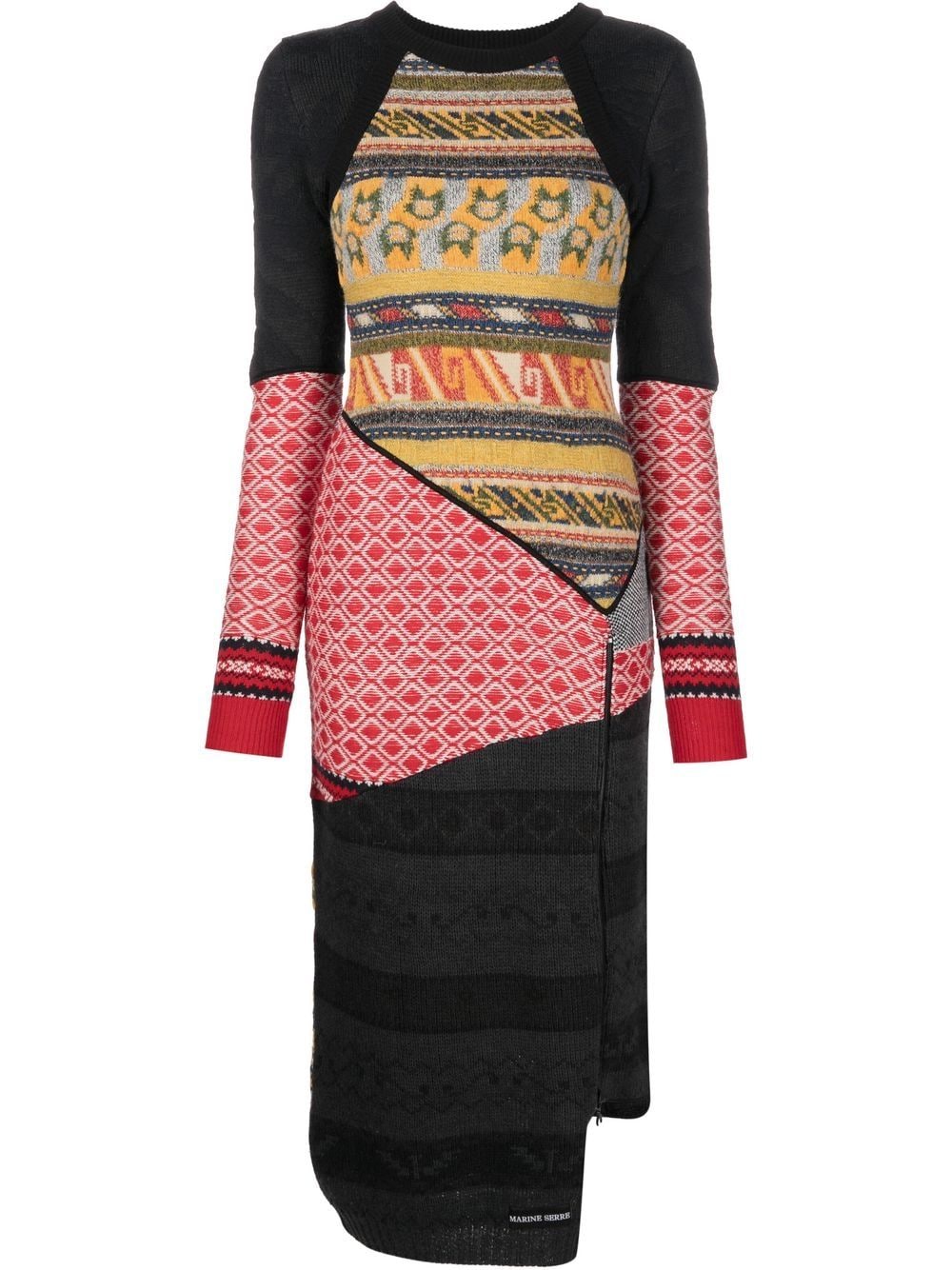 Marine Serre Patchwork Midi Dress - Farfetch