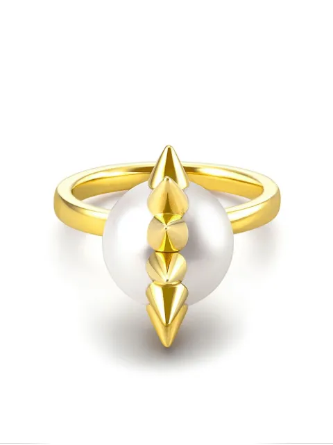 TASAKI anillo Danger Spike Collection Line en oro amarillo de 18kt con perla