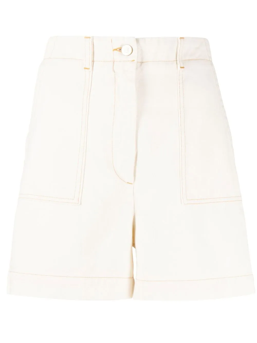 

PS Paul Smith shorst de mezclilla con tiro alto - Blanco