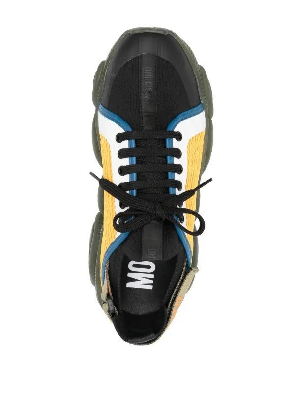 Moschino colour-block lace-up Sneakers | Green | FARFETCH