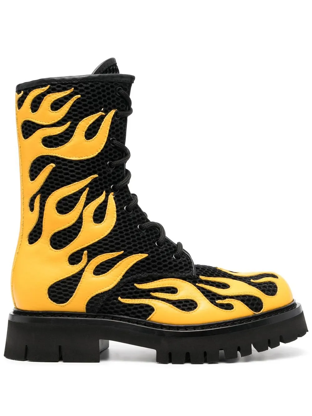 

Moschino chunky lace-up boots - Yellow