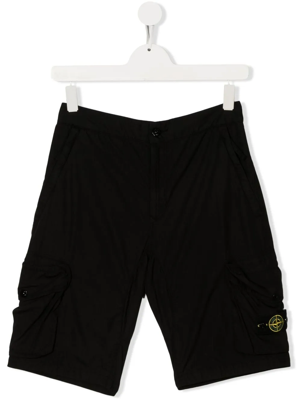 

Stone Island Junior shorts con parche del logo - Negro