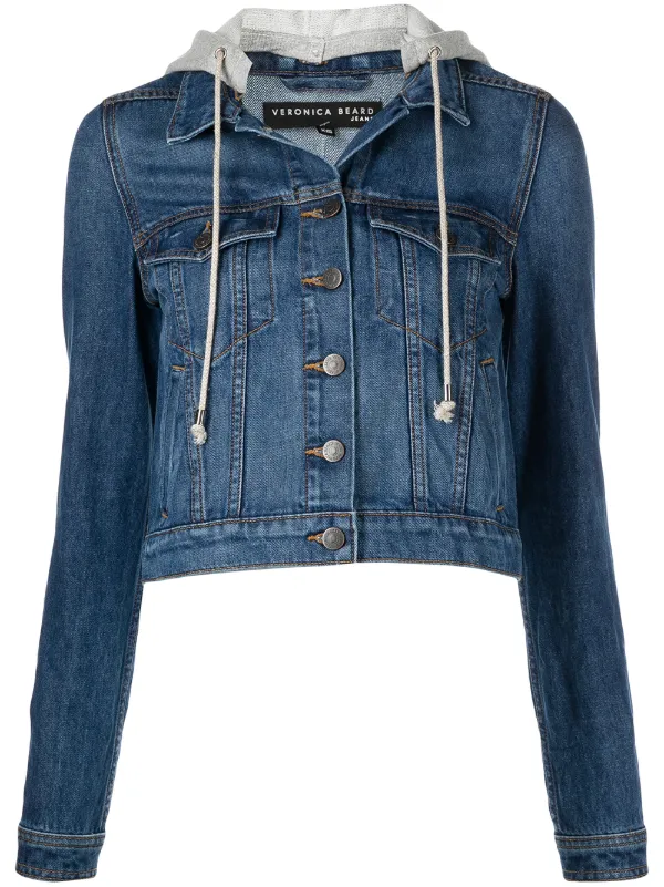 Veronica Beard Hooded Denim Jacket 
