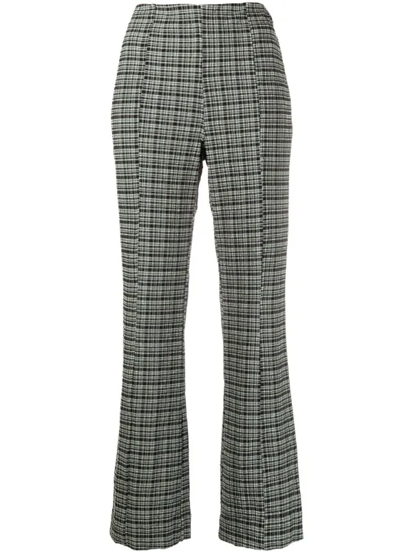 GANNI Seersucker kick-flare Trousers 