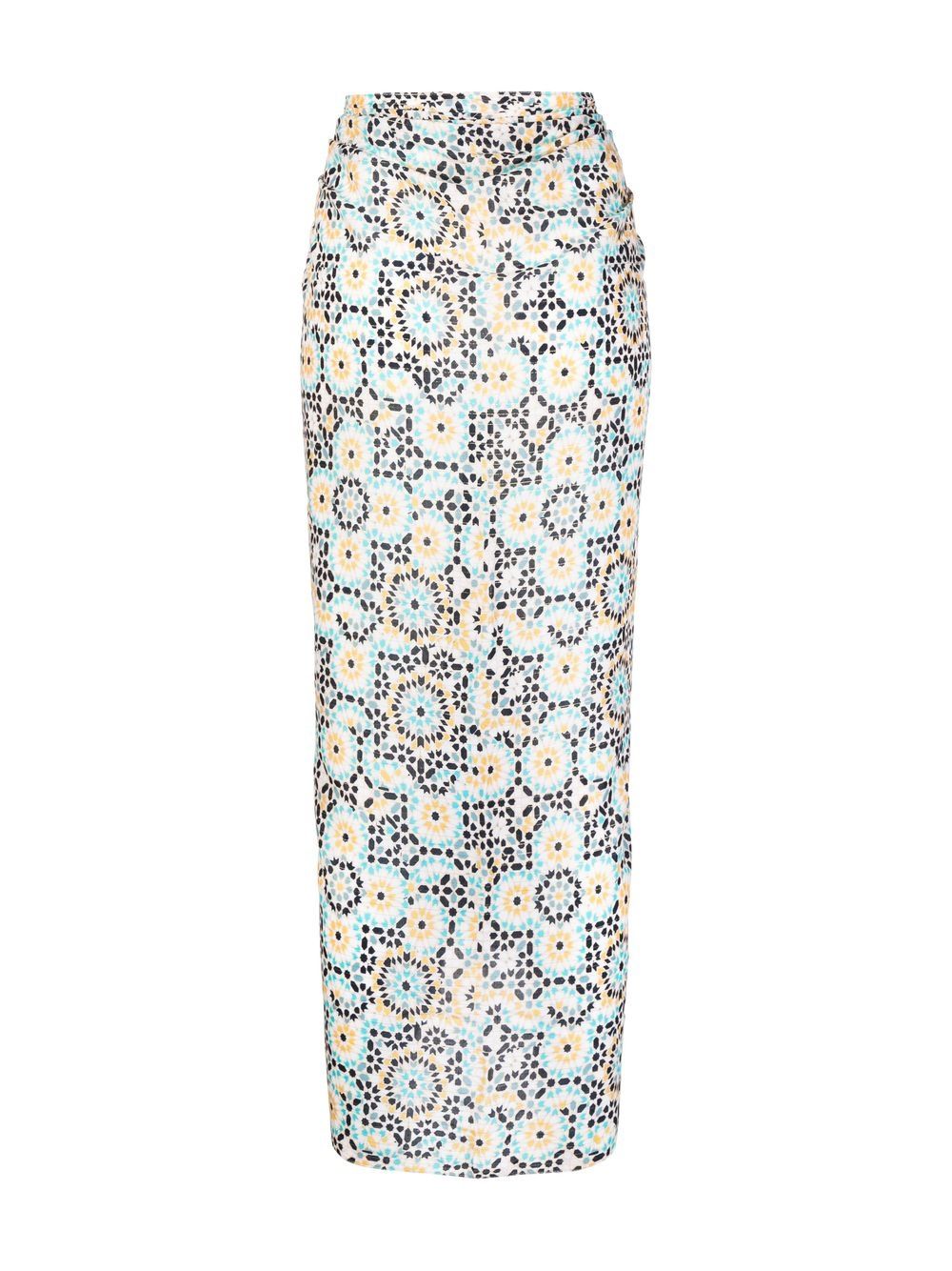 lemlem Wikkelrok met geometrische print - Blauw