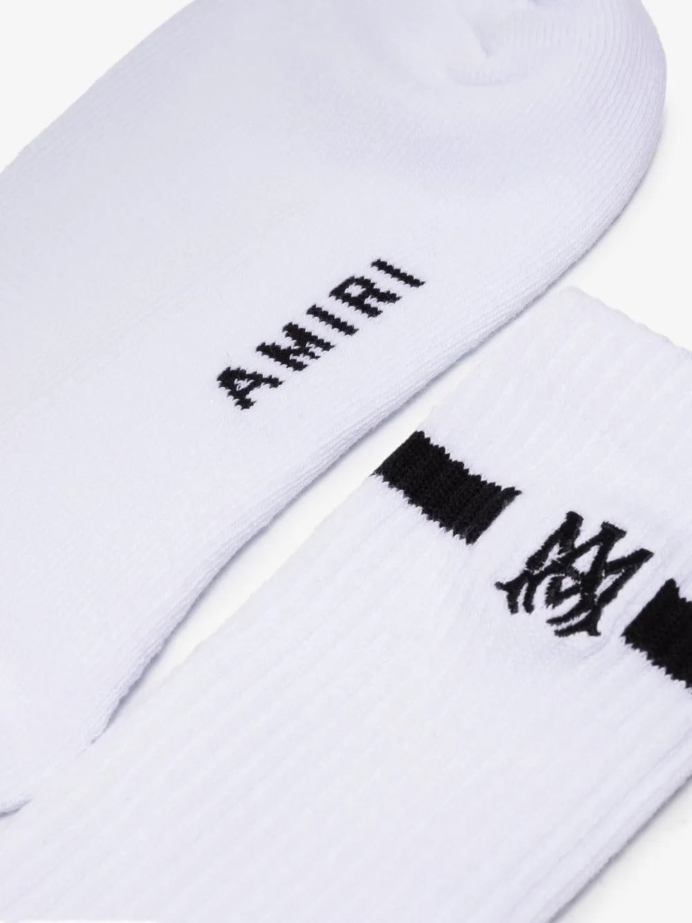 AMIRI Embroidered Monogram Ribbed Socks Farfetch