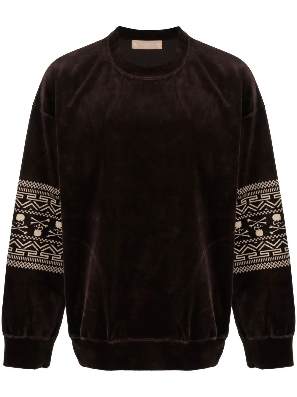 

Mastermind Japan Tribal Skull velour sweatshirt - Brown